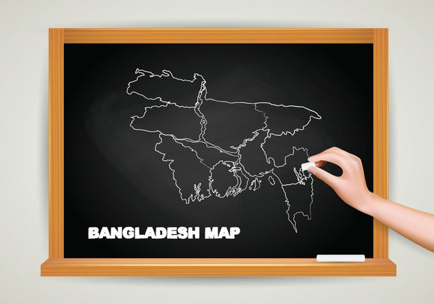 Free Bangladesh Map Chalkboard - Free vector #388293