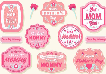 Free Mother's Day Badges Vector - бесплатный vector #389053
