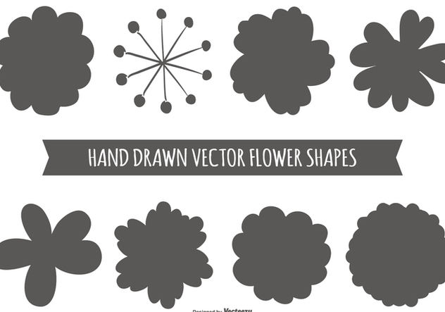 Hand Drawn Flower Shapes - Kostenloses vector #389923