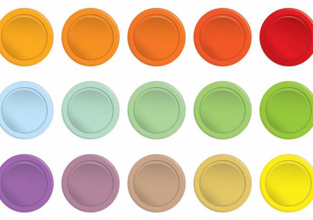 Colorful Simple Arcade Button Set - Free vector #390073