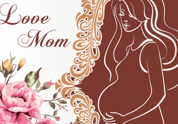 Vector Illustration of Pregnant mom invitation - vector gratuit #390673 