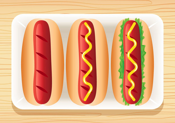 3 Delicious Hotdog Vectors - бесплатный vector #391213