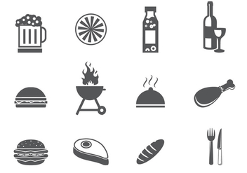 BBQ and Tailgating Icon Set - vector gratuit #392383 
