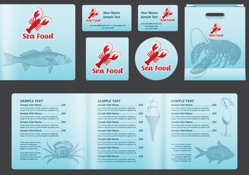 Seafood Square Menu - vector gratuit #392473 