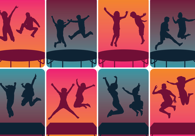 Trampoline Silhouettes Jumping - vector gratuit #392783 