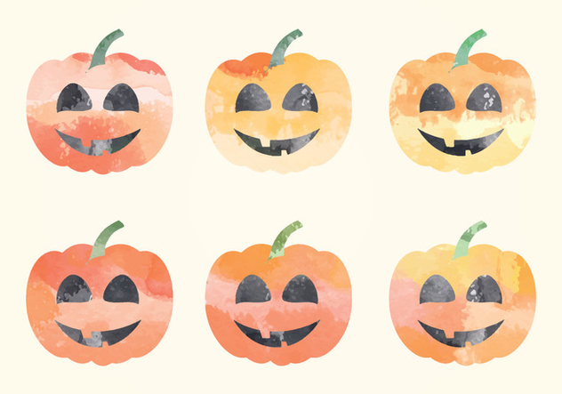 Vector Watercolor Pumpkins - бесплатный vector #393363