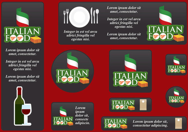 Italian Food Banners - vector gratuit #395203 