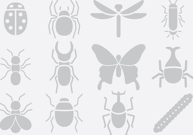 Gray Insect Icons - vector gratuit #395373 
