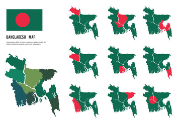 Free Bangladesh Map Vectors - Kostenloses vector #396153