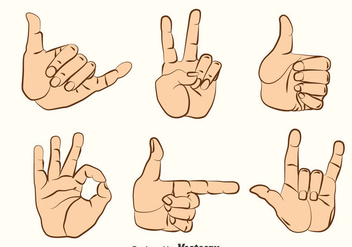 Hand Gestures Vector Set - Free vector #396743