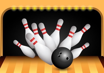 Bowling Alley Strike Vector - Free vector #398403