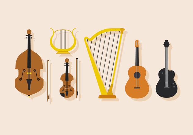 Vector Stringed Musical Instrument - Free vector #398463