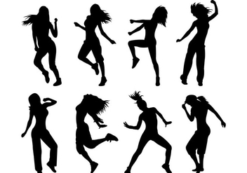 Set Of Zumba Silhouettes - Free vector #398903