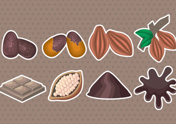 Cocoa Beans Icons - Free vector #399383