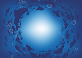 Barracuda Fish Together In Deep Water - Free vector #400513