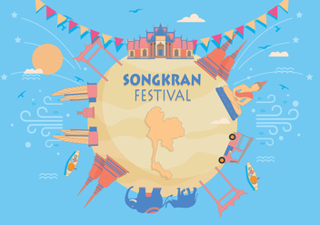 Songkran Festival Vector - бесплатный vector #402393