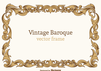 Free Vintage Baroque Vector Frame - Kostenloses vector #402833