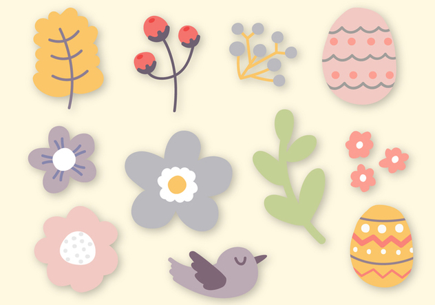 Free Easter Elements Vector - Free vector #402903