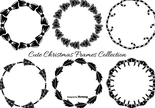 Cute Hand Drawn Christmas Frames - vector #404203 gratis