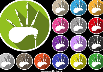 Bagpipe Icon Colorful Buttons Set - Free vector #404893