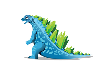 Blue Godzilla Vector - vector gratuit #405633 