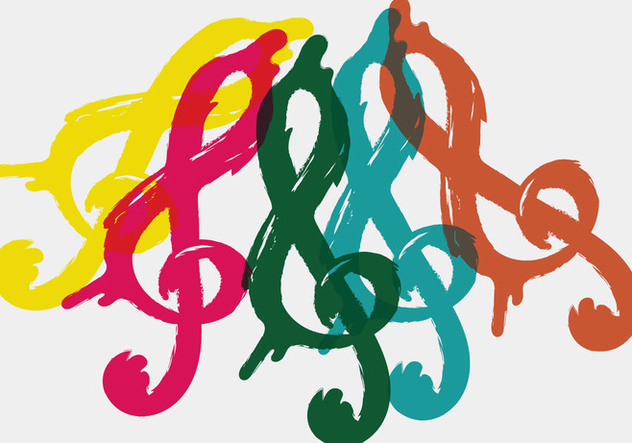 Colorful Violin Key - бесплатный vector #407153