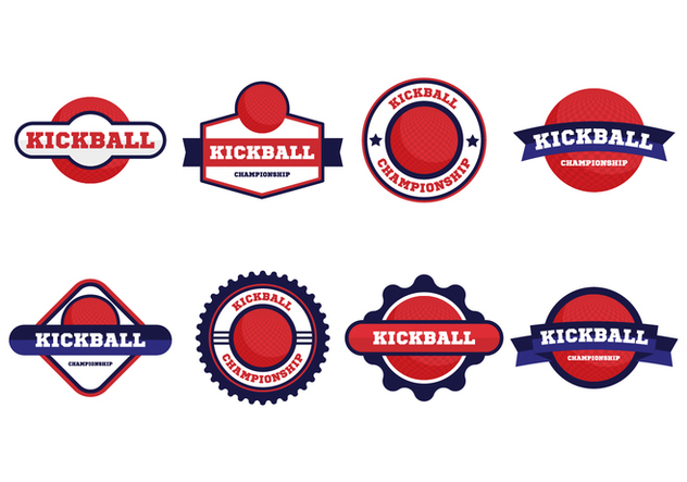 Free Kickball Vector Badges Collection - бесплатный vector #407573