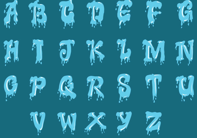 Set Of Water Alphabet Uppercase - vector gratuit #408213 