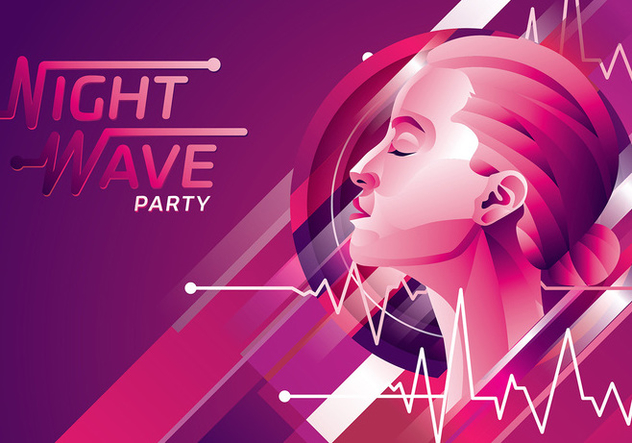 Flatline Night Wave Party Free Vector - Free vector #408963
