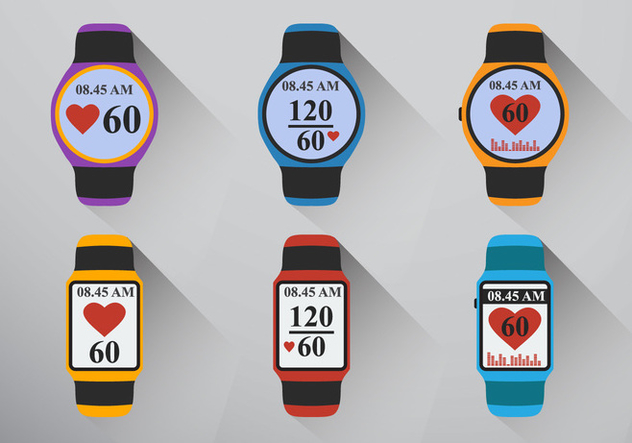 Smart watch heart rate - vector gratuit #409823 