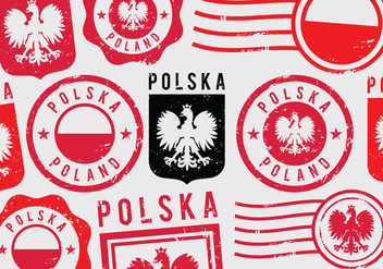 Poland Grunge Postal Stamps - бесплатный vector #410543