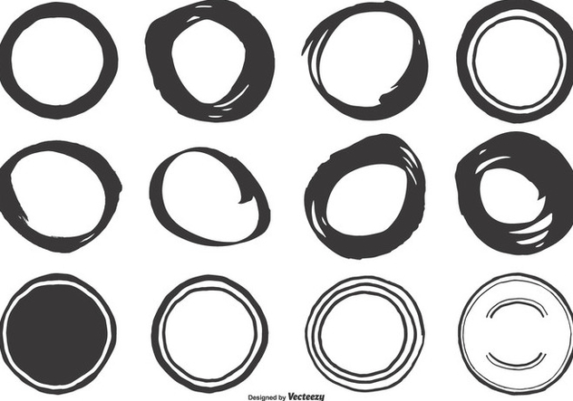 Cute Hand Drawn Circle Shapes - vector gratuit #410803 