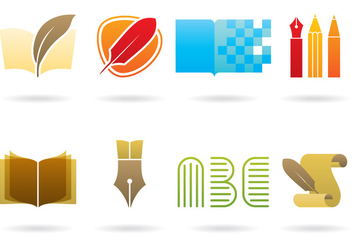 Writing And Library Logos - vector gratuit #410823 