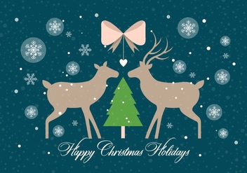 Free Christmas Vector Deers - Kostenloses vector #411063