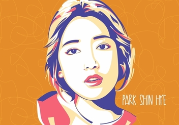 Park Shin Hye - Korean Style - Popart Portrait - vector gratuit #412113 