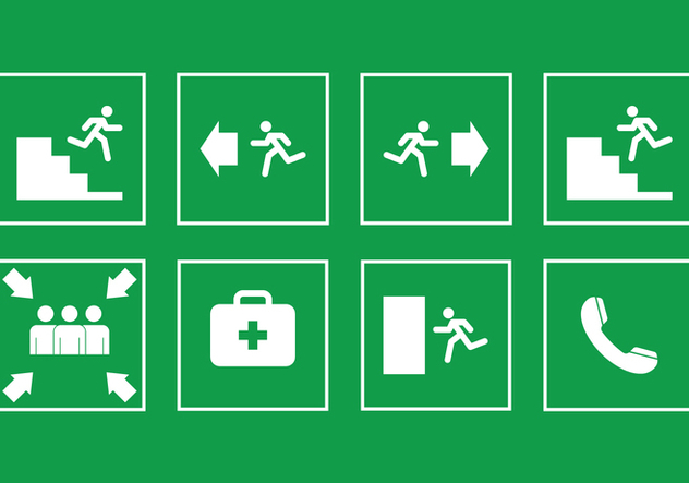 Emergency Exit Sign - Free vector #412203