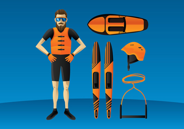 Water Skiing Equipment Free Vector - бесплатный vector #412323