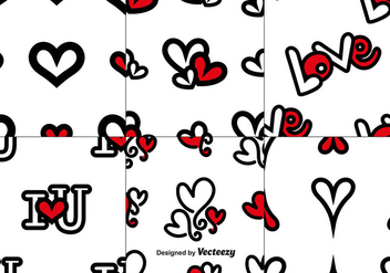 Vector Set Of Love Seamless Patterns - Kostenloses vector #413253