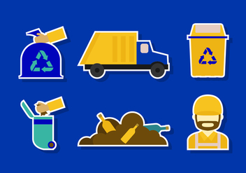 Flat Landfill Icon - vector #413693 gratis