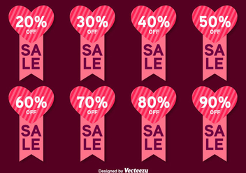Valentines Day Sale Vector Labels - Free vector #413813