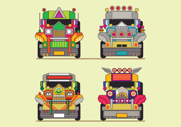 Philippine Jeep Icon or Jeepney Front View - Free vector #414343