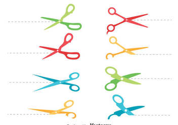 Colorful Scissor Cut Lines Vector Set - бесплатный vector #414373