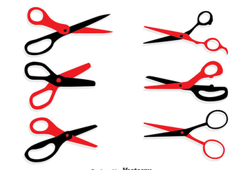 Red And Black Scissors Vector - бесплатный vector #414383