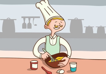 Chef Make Cake On The Kitchen - vector gratuit #414653 