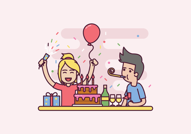 Free Birthday Party Illustration - бесплатный vector #415023
