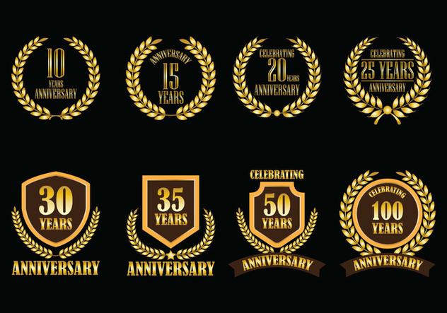 Anniversary Vector Badges - vector gratuit #415053 