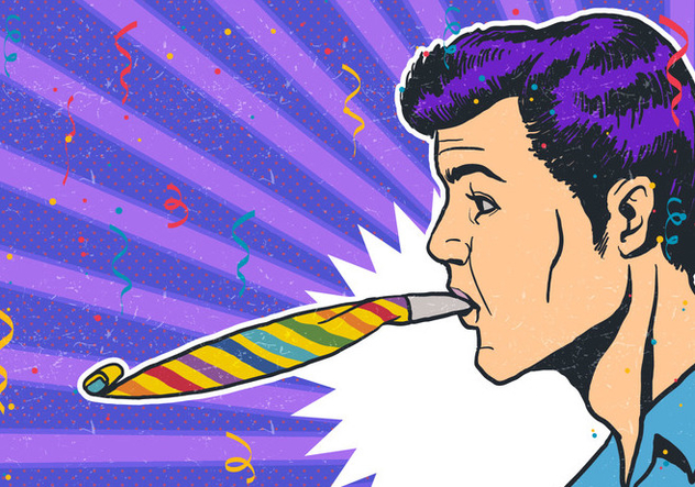 Man Party Blower Vector - Free vector #415163