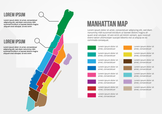 Free Manhattan Map Infographic - бесплатный vector #415363