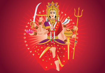 Vector Illustration of Goddess Durga in Subho Bijoya - vector #415563 gratis