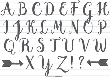 Hand Drawn Calligraphic Alphabet - vector #415623 gratis